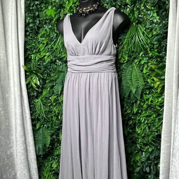 Ever Pretty Dress Gray Maxi Sleeveless Evening Gown Formal Party Large 3002 - Picture 6 of 9